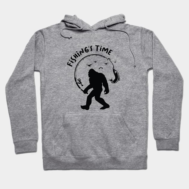 Sasquatch Believe, Yeti Bigfoot fishing's time Hoodie by twotwentyfives